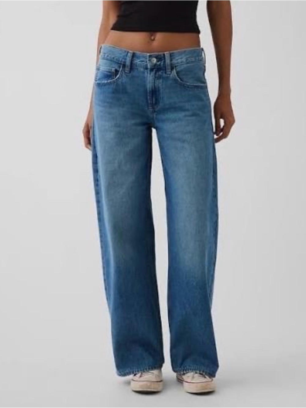 Hailey Bieber GAP Low Rise Baggy Blue Jeans